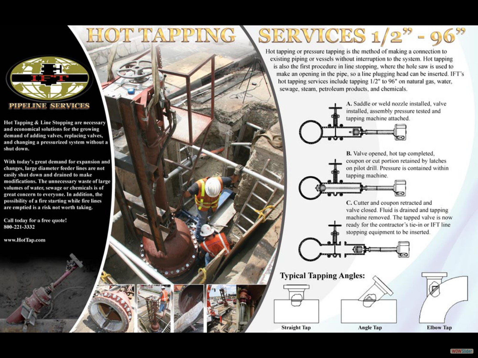 Hot Tapping Services 1/296inch Wet Tap Pressure Taps on Pipeline